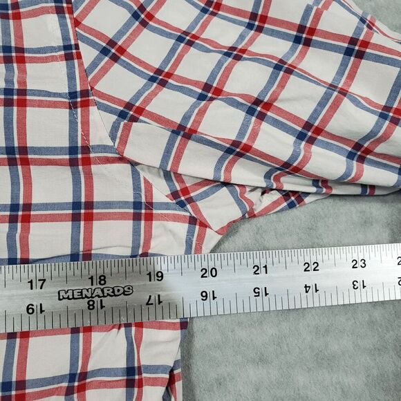 J. CREW Shirt Mens Medium White Blue Checkered Ludlow Classic Collared Button Up - Picture 3 of 7